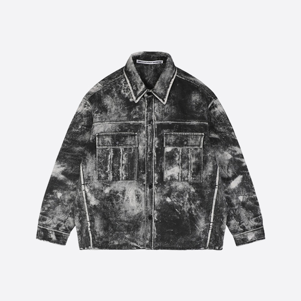 Alexander Wang Trompe L'oeil Leather Jacket in Black