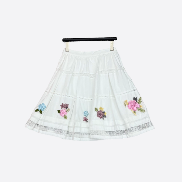 Vintage Chanel handmade lace patchwork skirt