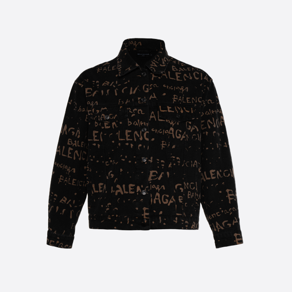 Balenciaga Washed Full Print 2024 New Denim Jacket