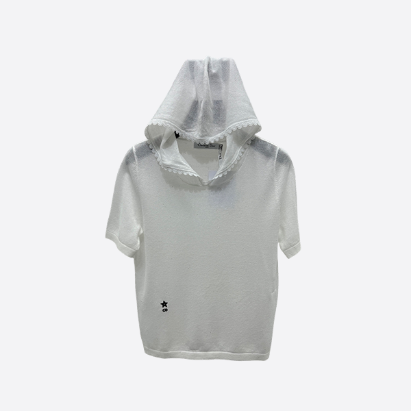 Dior hooded lace knit short sleeves