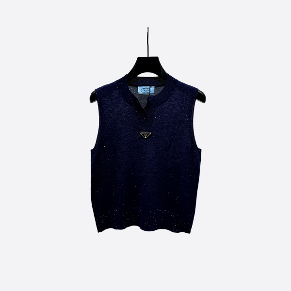 Prada Sequin V-Neck Knit Vest