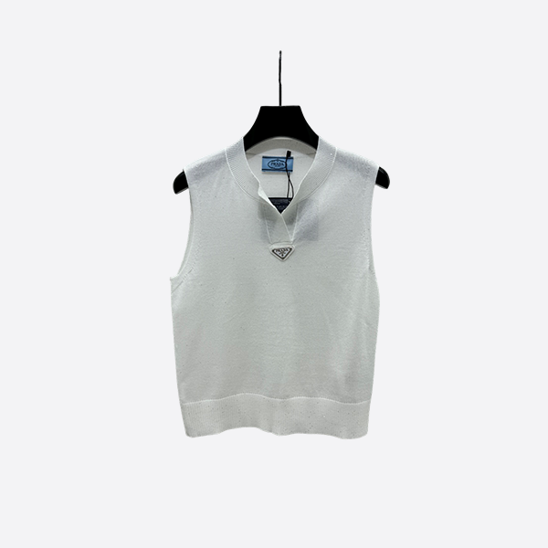 Prada Sequin V-Neck Knit Vest