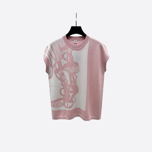 Hermès Rope Pattern Knit Short Sleeve Top