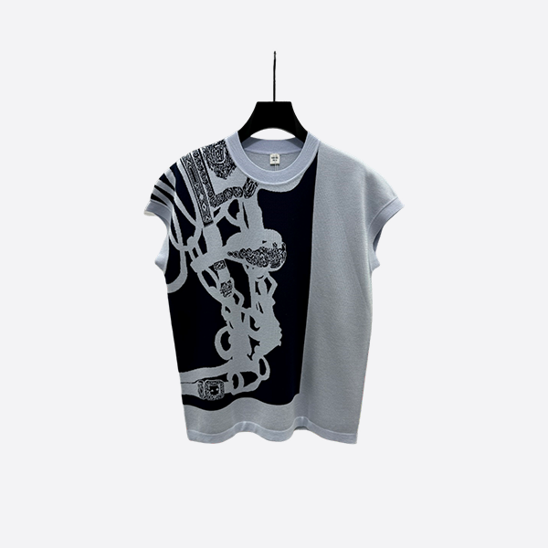 Hermès Rope Pattern Knit Short Sleeve Top