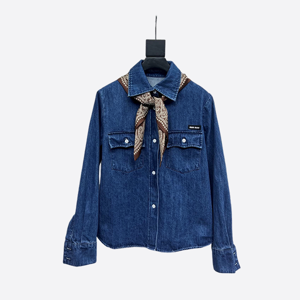 Miu Miu scarf denim shirt