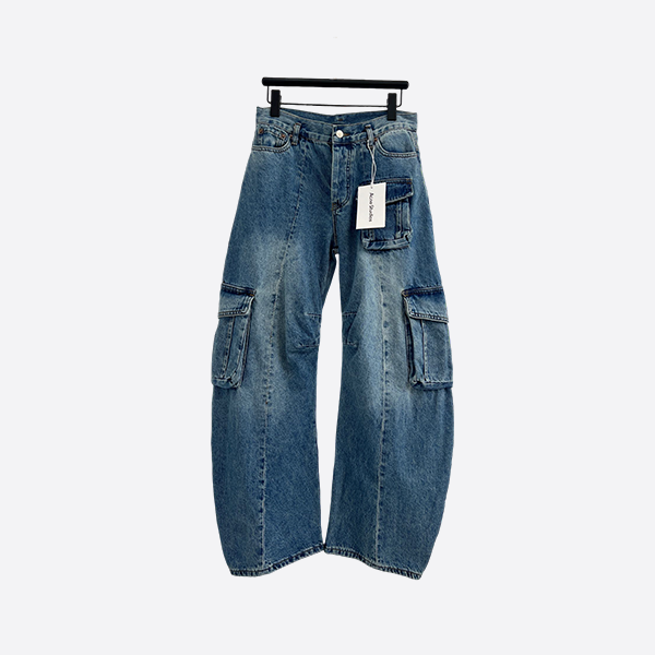 Acne Studios Loose Multi-Pocket Pleated Cargo Scimitar Jeans