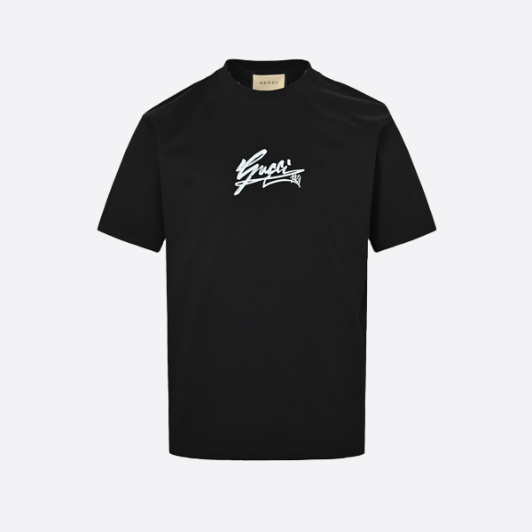 Gucci 2025 Spring/Summer Graffiti Signature Letter Print Short Sleeve Shirt