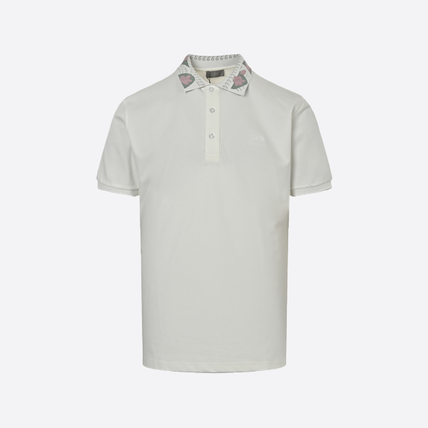 Dior floral collar jacquard short sleeve polo shirt