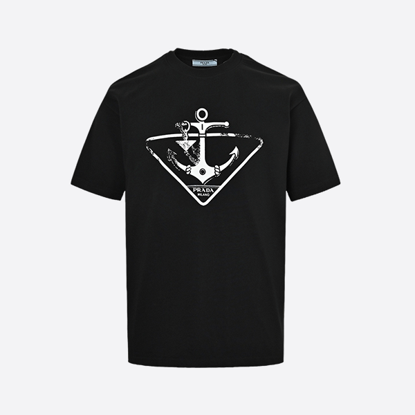 Prada 25ss anchor triangle print short sleeve