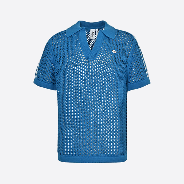Adidas CLOT joint mesh Polo short sleeve blue