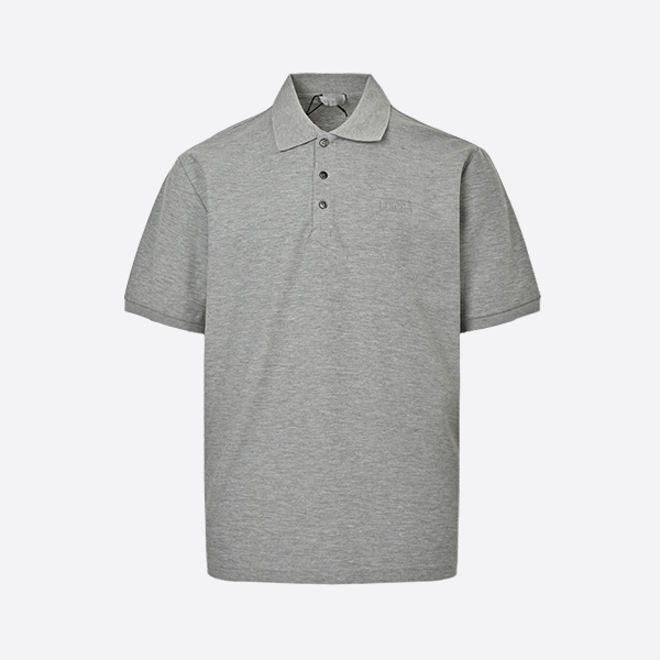 Dior Square Embroidery Polo Short Sleeve grey