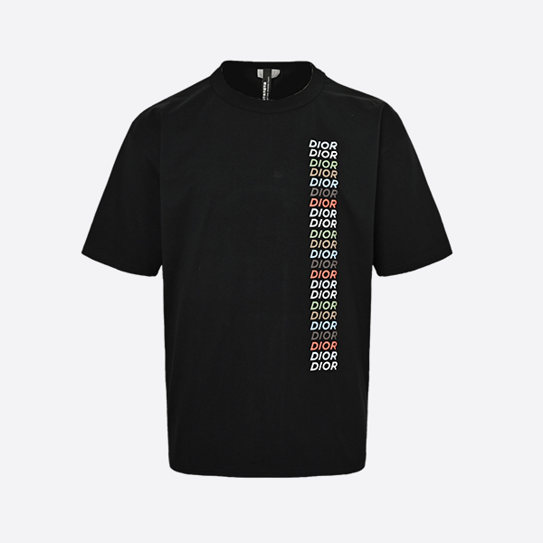 Dior 24ss colorful oblique letter print short sleeves