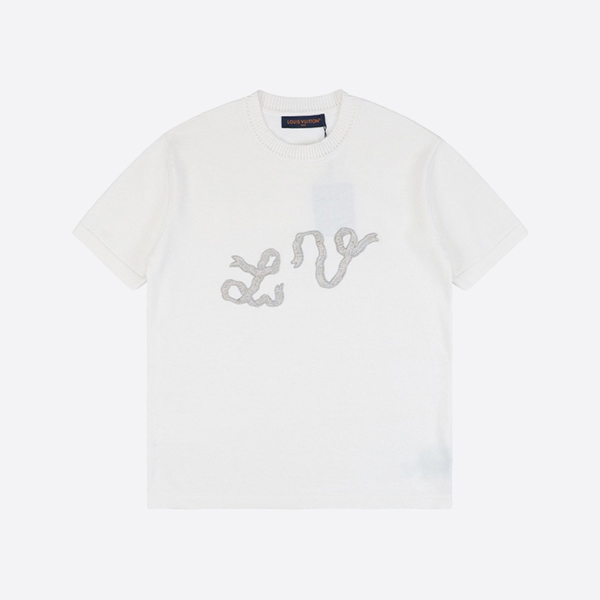 Louis Vuitton Embellished Short-Sleeved Cotton Crewneck White