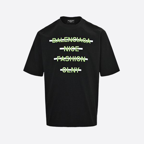 Balenciaga Striped Letter Print Short Sleeve