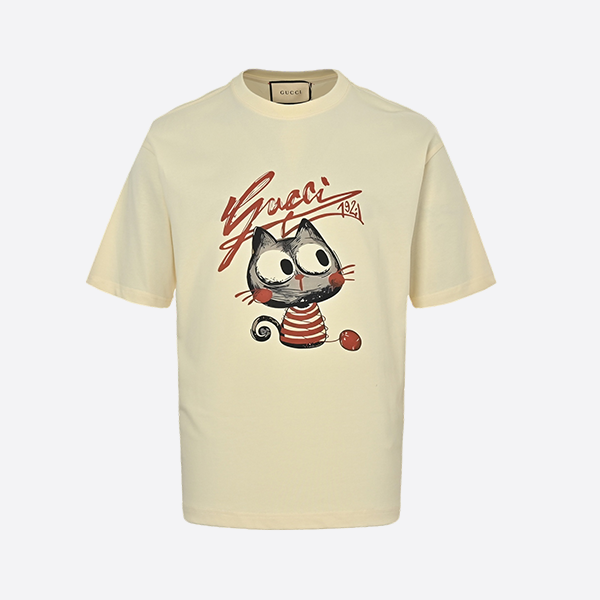 Gucci cat print short sleeves