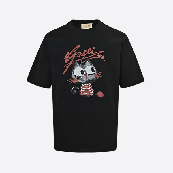 Gucci cat print short sleeves