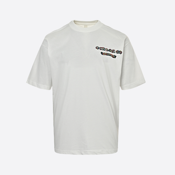 Chrome Hearts 25ss Colorful silk thread embroidered cross short sleeves