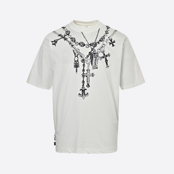 Chrome Hearts 25ss Necklace cross pendant printed short sleeves