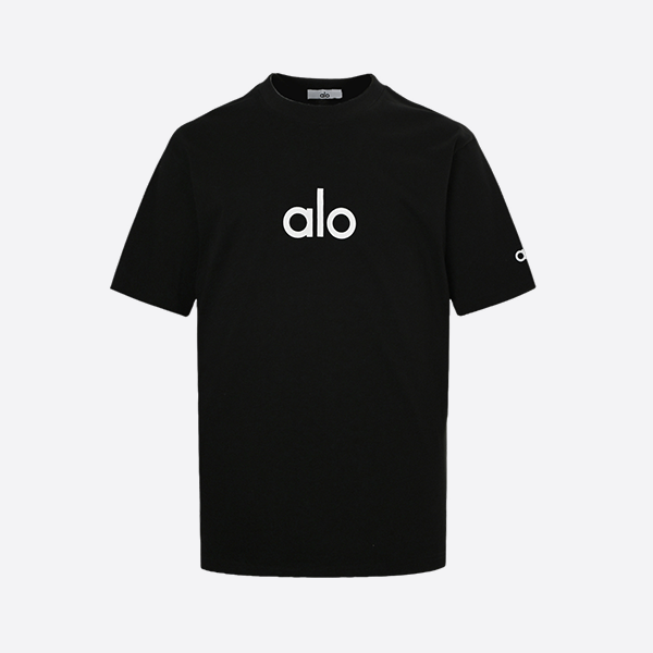 alo basic letter logo print short sleeve