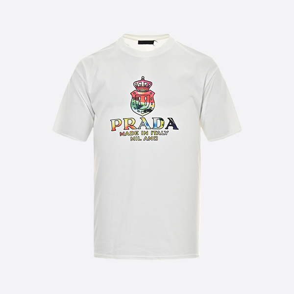 Prada 24ss gradient crown logo print short sleeves