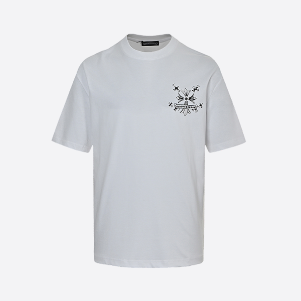 Chrome Hearts Sanskrit cross distressed print short sleeves