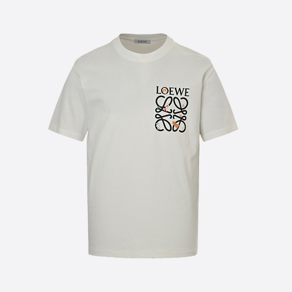 Loewe 25ss short sleeves with printed logo on chest