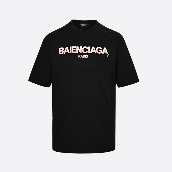 Balenciaga 25ss gradient letter embroidered short sleeve