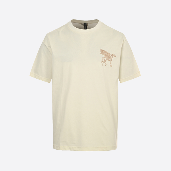 Hermès Pegasus embroidered round neck short sleeves