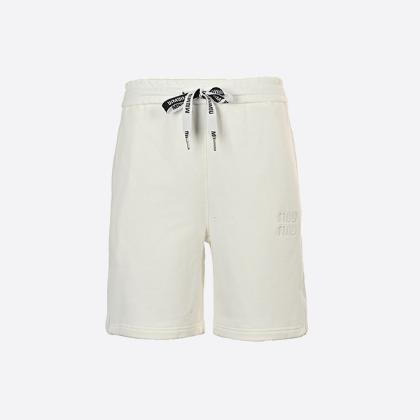 Miu Miu embroidered logo shorts