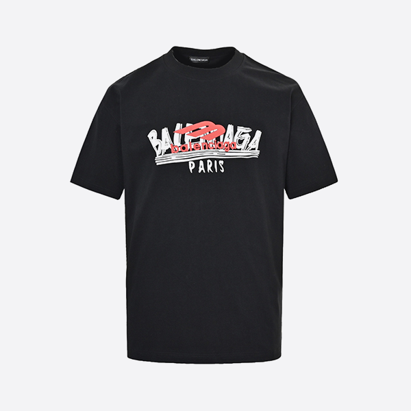 Balenciaga 25ss graffiti multi-logo foam print short sleeves