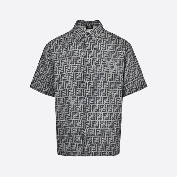 Fendi 25ss topstitched FF jacquard short-sleeved shirt