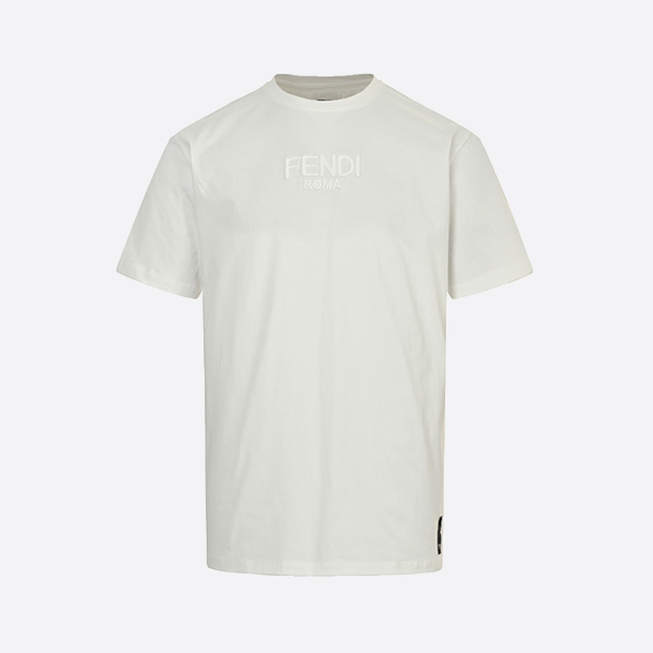 Fendi 25ss dark pattern embroidered letter logo short sleeve