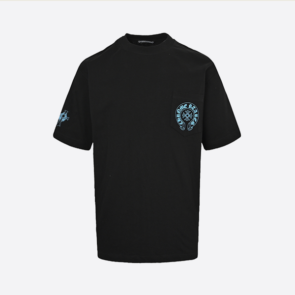 Chrome Hearts Back Overlap Blue Cross Print Short Sleeve